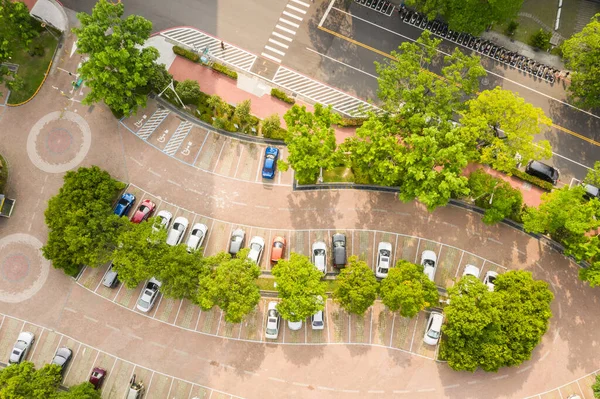 Aerial View Parking Lot Wen Xin Forest Park Taichung Taiwan — Stock Photo, Image