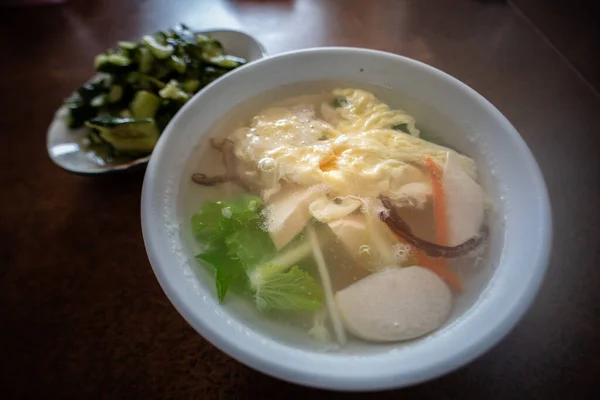 Sopa Ovo Tofu Uma Lanchonete Taiwanesa — Fotografia de Stock