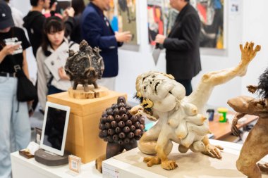 Taipei, Tayvan - 20 Ekim 2019: Art Taipei Expo Taipei, Tayvan 'da Asya Sanatı' nın simgesidir.