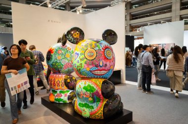 Taipei, Tayvan - 20 Ekim 2019: Art Taipei Expo Taipei, Tayvan 'da Asya Sanatı' nın simgesidir.