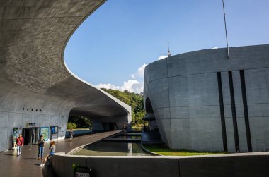 Nantou, Tayvan - 5 Kasım 2019: Xiangshan Ziyaretçi Merkezi 'nin modern mimarisi