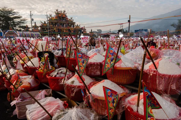 Nantou Tayvan Aralık 2019 Shuili Taoizm Karnavalı Fedakarlığı Her Yılda Stok Fotoğraf