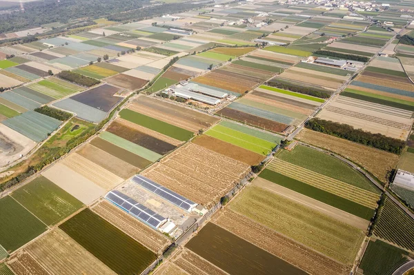 Aerial View Colorful Farm Solar Energy Generation Buildings Changhua Taiwan Royalty Free Stock Photos