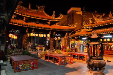 Changhua, Tayvan - 20 Ocak 2020: Lukang Tianhou gece tapınağı, Changhua, Tayvan