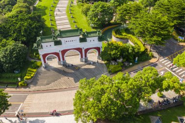 Changhua, Tayvan - 14 Eylül 2019: Bagua Dağı 'nın taştan kemer yolu, Changhua şehri, Tayvan, Asya