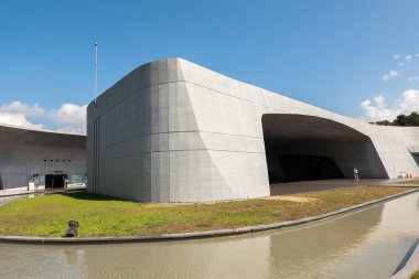 Nantou, Tayvan - 5 Kasım 2019: Xiangshan Ziyaretçi Merkezi 'nin modern mimarisi