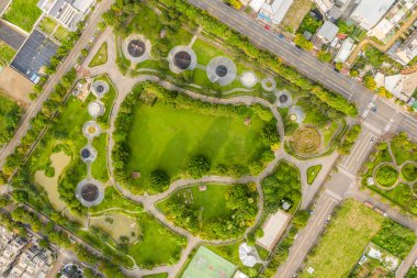 Taichung, Tayvan, Asya 'da yeşil ve eğlenceli bir park.