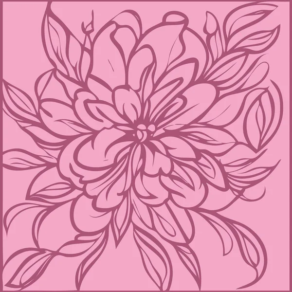 Ilustrație Unui Trandafir Floare Roz — Vector de stoc