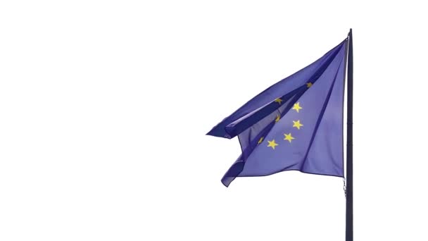 Avrupa Birliği Bayrağı Yavaş Çekim — Stok video