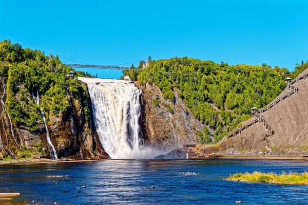 Quebec City Kanada Września 2022 Wodospad Montmorency Falls Wodospad Rzece — Zdjęcie stockowe