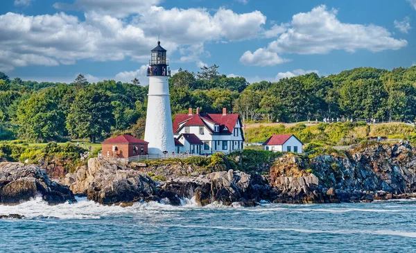 Portland Maine Září 2022 Portland Head Light Historický Maják Mysu — Stock fotografie