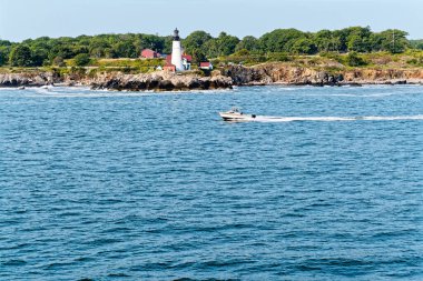 PORTLAND, MAINE - 10 Eylül 2022 Portland Head Light Cape Elizabeth, Maine 'de tarihi bir deniz feneridir. 1791 yılında tamamlandı, Maine 'deki en eski deniz feneridir..