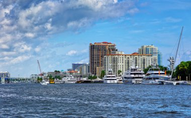 FORT LAUDERDALE, FLORIDA - December 14, 2022: Dade-Broward County is the cultural and economic center of South Florida and is a major leader in boating, tourism, the arts, and the cruising industry.