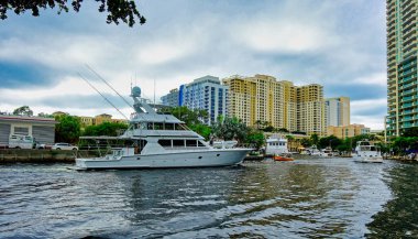 FORT LAUDERDALE, FLORIDA - December 14, 2022: Dade-Broward County is the cultural and economic center of South Florida and is a major leader in boating, tourism, the arts, and the cruising industry.