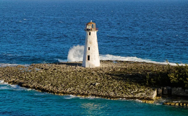 Een Oude Vuurtoren Een Punt Van Land Bahama Buurt Van — Stockfoto