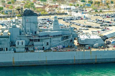 LOS ANGELES - 22 Nisan 2023: USS Iowa emekli bir savaş gemisidir, Iowa sınıfında 2. Dünya Savaşı sırasında Atlantik Okyanusu 'nda görev yapmış tek gemiydi..