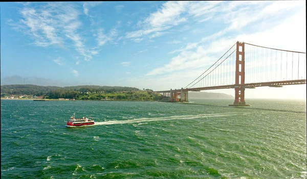 Сан Франциско Калифорния Апреля 2023 Года Мост Золотые Ворота Описан — стоковое фото