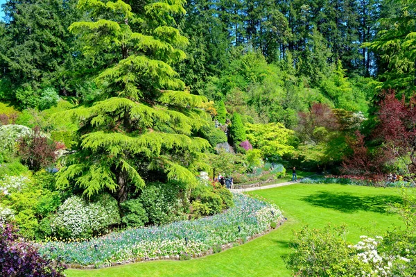 不列颠哥伦比亚省维多利亚 2016年5月21日 维多利亚附近的布查特花园每年接待100多万游客 并被指定为加拿大国家历史遗址 — 图库照片