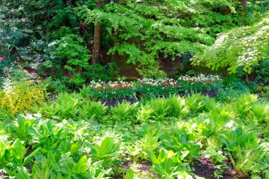 Victoria, British Columbia - 21 Mayıs 2016: Victoria, yakınındaki Butchart bahçeleri üzerinde bir milyon ziyaretçi her yıl almak ve bir Kanada'nın Ulusal tarihi Site belirlenmiş.