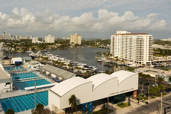 Fort Lauderdale Florida นวาคม 2023 Fort Lauderdale Aquatic Complex านของหอเก ภาพถ่ายสต็อกที่ปลอดค่าลิขสิทธิ์