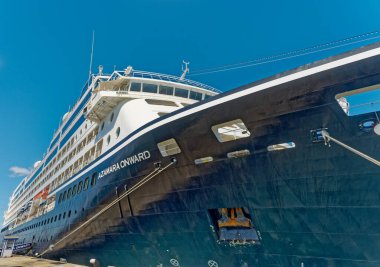 MIAMI, FLORIDA - 6 Aralık 2023: Royal Caribbean Norveç 'te kuruldu, ancak şu anda merkezi Miami' de bulunuyor. 25 'ten fazla gemi işletiyorlar ve Ünlüler Gemisi ve Azamara' ya sahipler..