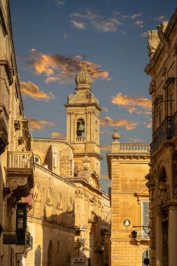 VALLETTA, MALTA - 11 Ekim 2024: Mdina Malta Annunciation Kilisesi