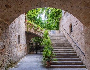 RHODES, GREECE - 20 Ekim 2024: Rodos 'taki Taş Kale