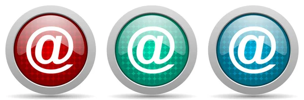 Set Icone Vettoriali Email Collezione Pulsanti Web Lucidi — Vettoriale Stock