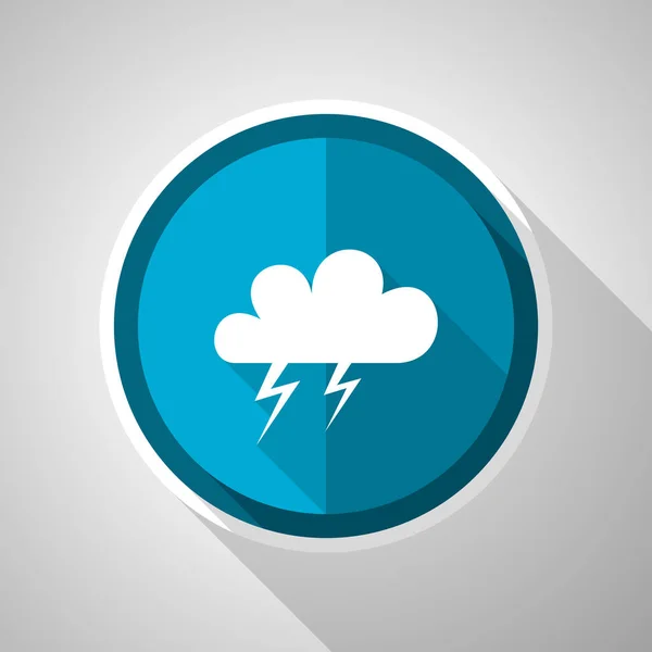 嵐のシンボル 長い影のフラットデザインベクトル青のアイコン — ストックベクタ