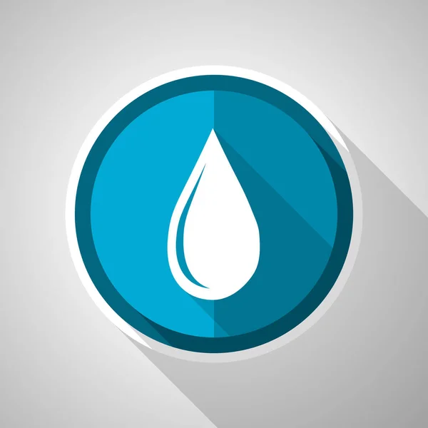 Olie Waterdruppel Symbool Vlakke Ontwerp Vector Blauw Pictogram Met Lange — Stockvector