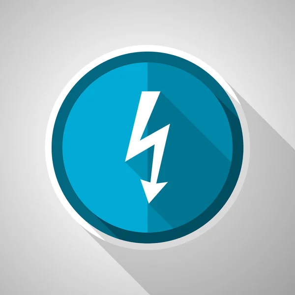 Electricidad Potencia Símbolo Energía Diseño Plano Icono Azul Vector Con — Vector de stock