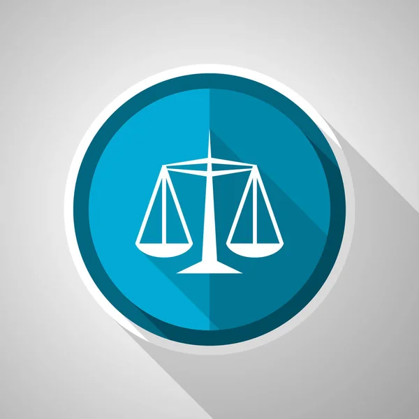 Σύμβολο Δικαιοσύνης Επίπεδη Σχεδίαση Διάνυσμα Μπλε Εικονίδιο Μεγάλη Σκιά — Διανυσματικό Αρχείο