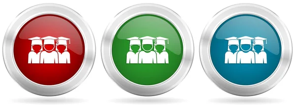Educação Educar Pós Graduação Grupo Estudantes Conjunto Ícones Vetoriais Red — Vetor de Stock