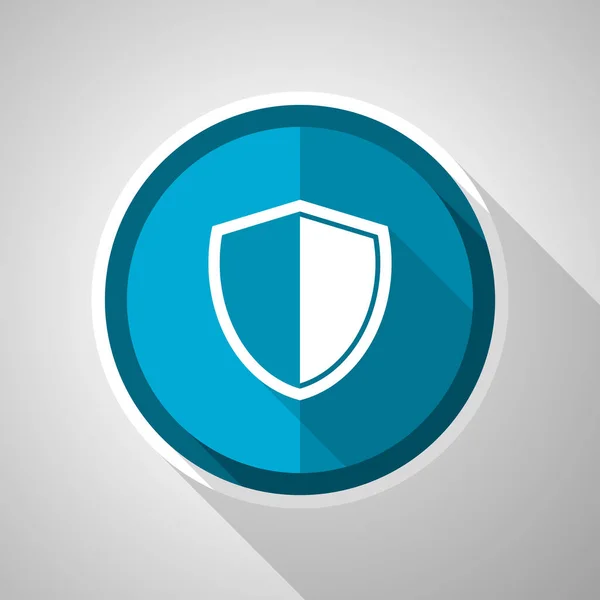 Escudo Proteção Símbolo Conceito Segurança Design Plano Vetor Ícone Azul — Vetor de Stock