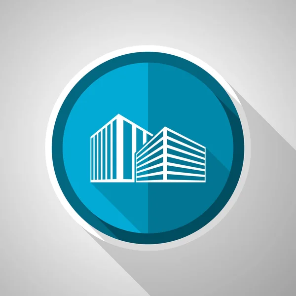 Moderní Design Kancelářské Budovy Symbol Plochý Design Vektorově Modrá Ikona — Stockový vektor