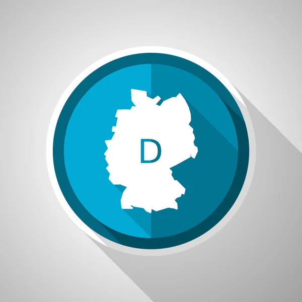 Map Germany Symbol Flat Design Vector Blue Icon Long Shadow — Stock Vector