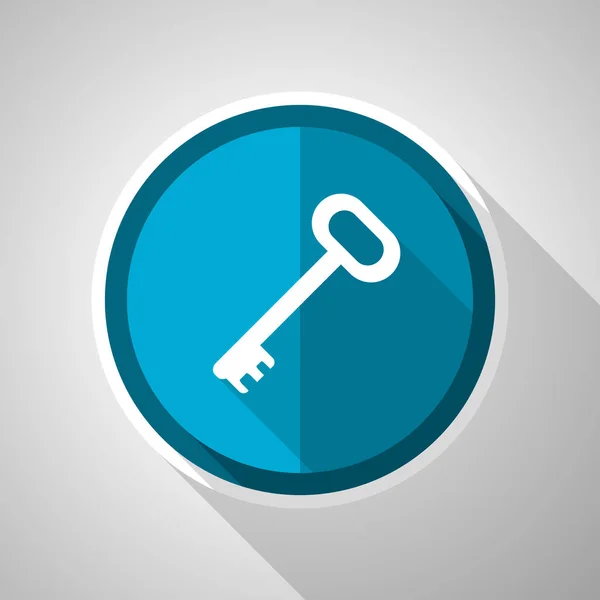 Key Symbol Flat Design Vector Blue Icon Long Shadow — Διανυσματικό Αρχείο