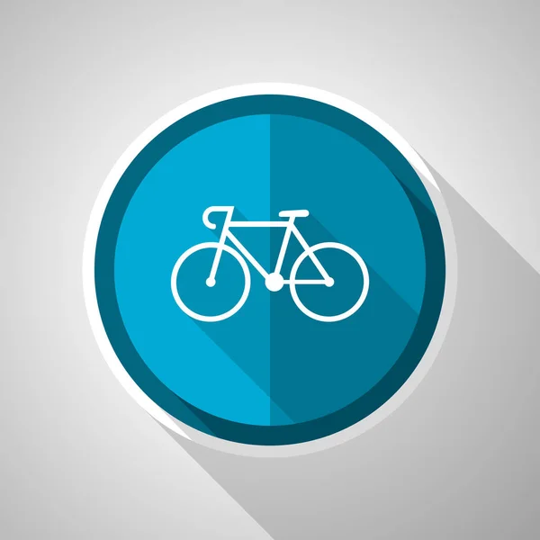 Symbole Vélo Icône Bleue Vectorielle Design Plat Avec Ombre Longue — Image vectorielle