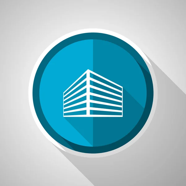 Simbolo Dell Edificio Uffici Design Moderno Icona Blu Vettoriale Design — Vettoriale Stock