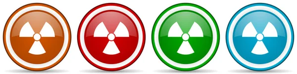 Radiation Glossy Icons Set Modern Design Buttons Web Internet Mobile — Stock Photo, Image