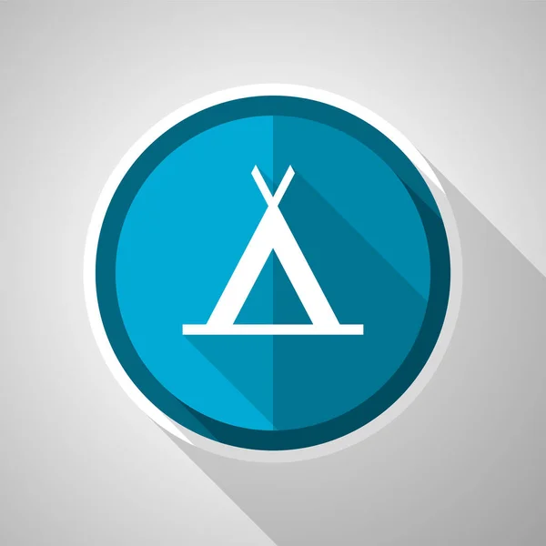Símbolo Del Campamento Diseño Plano Vector Icono Azul Con Sombra — Archivo Imágenes Vectoriales