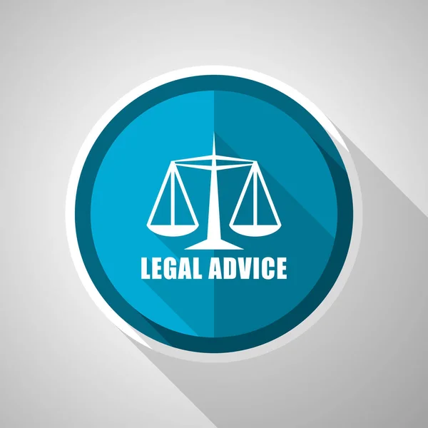 Símbolo Asesoramiento Legal Diseño Plano Vector Icono Azul Con Sombra — Vector de stock
