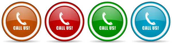 Call Glossy Icons Set Modern Design Buttons Web Internet Mobile — Stock Photo, Image