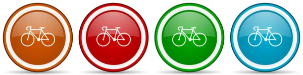 Bicicletta Icone Lucide Set Pulsanti Design Moderni Applicazioni Web Internet — Foto Stock