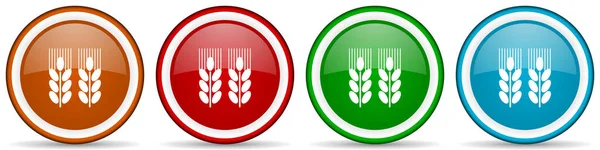 Hochglanz Symbole Für Die Landwirtschaft Moderne Design Tasten Für Web — Stockfoto