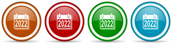 Yeni Yıl 2020 Parlak Simgeler Web Internet Mobil Uygulamalar Için — Stok fotoğraf