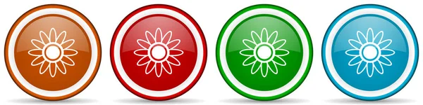 Блестящие Иконки Цветов Набор Современных Дизайнерских Кнопок Веб Интернета Мобильных — стоковое фото
