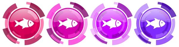 물고기 해산물 음식의 아이콘 디자인 버튼에 아이콘 — 스톡 사진