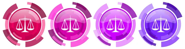 Justice Colorful Icons Collection Glossy Icon Set Isolated White Modern — Stock Photo, Image