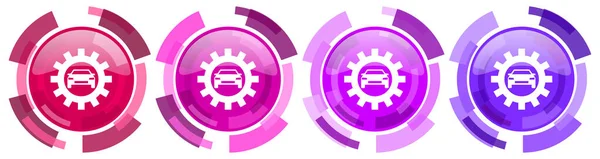 자동차 서비스의 아이콘 콜렉션 아이콘은 디자인 버튼에 — 스톡 사진